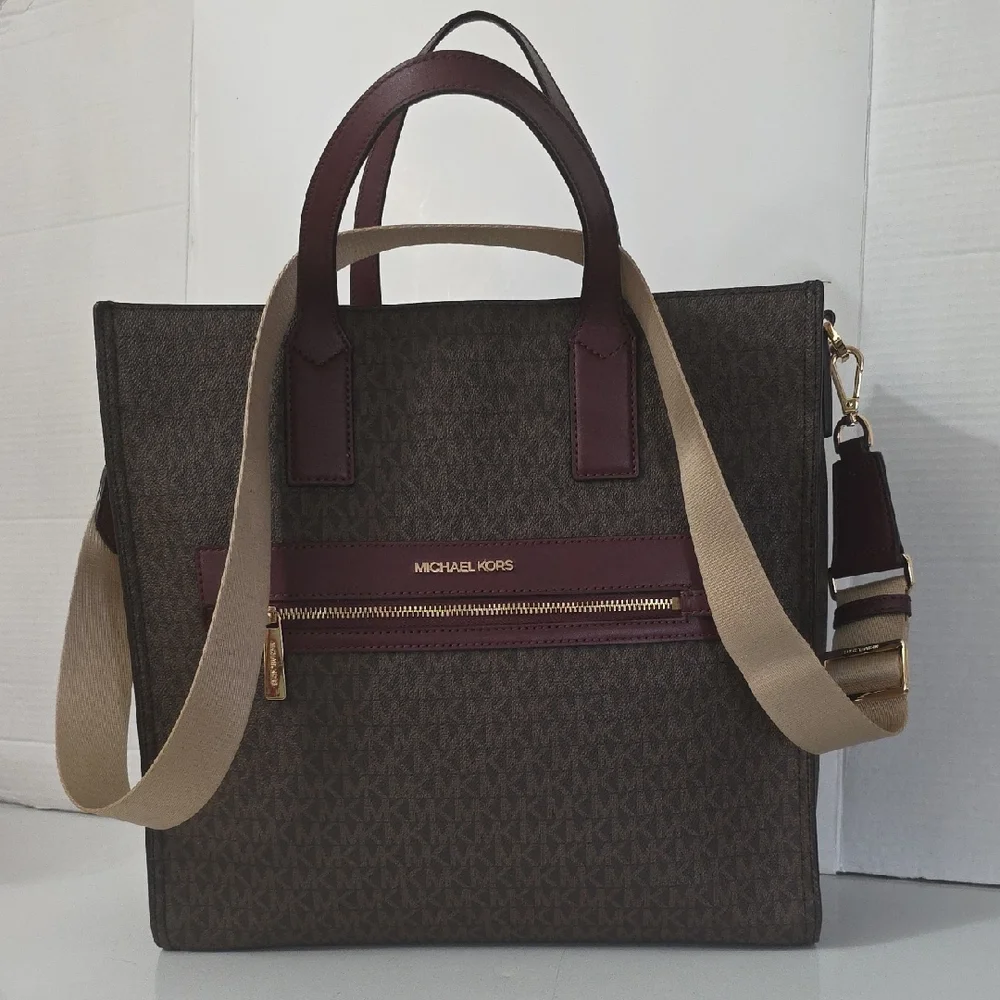 Michael Kors Dark Brown and Beige Women's Tote Bag - Picture 2 of 6